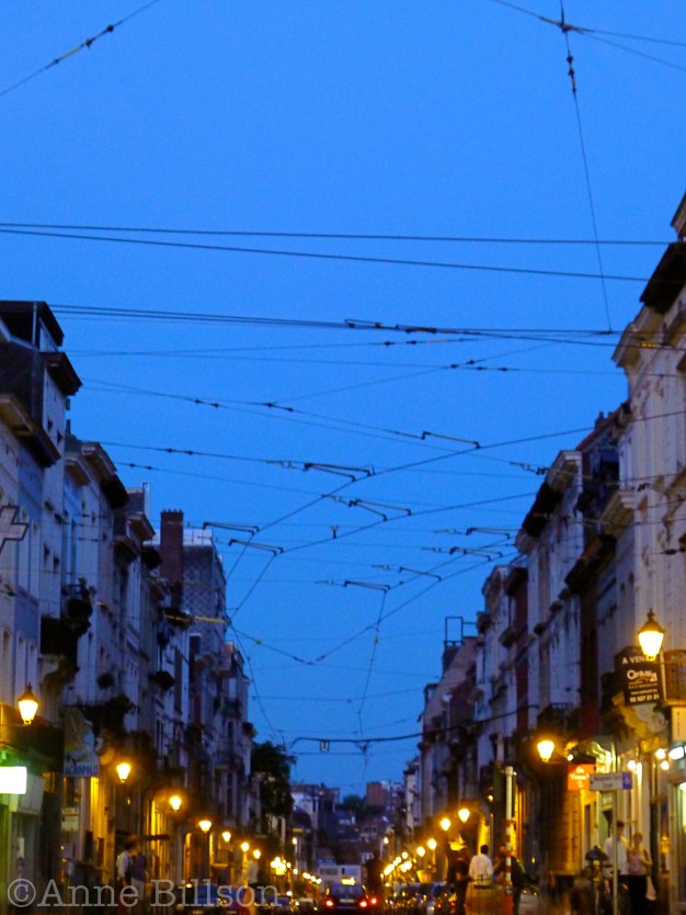 Blauwe Nacht met tramlijnen: Waterleidingsstraat, 