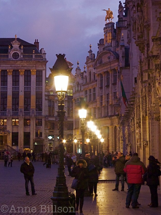 Grote Markt met lampen: Brussel.