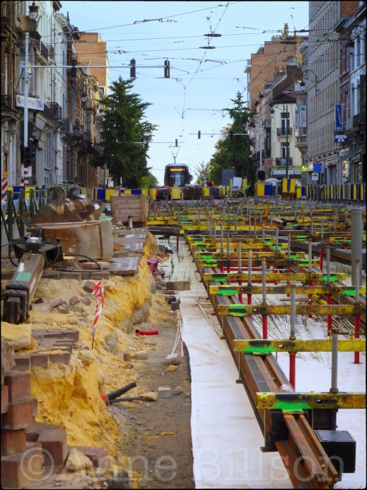 Nieuwe tramsporen: Brugmannlaan, Ukkel.