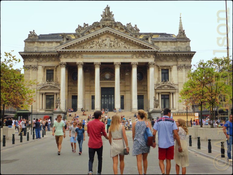 De voorkant van Beurs: Beursplein, Anspachlaan, Brussel.