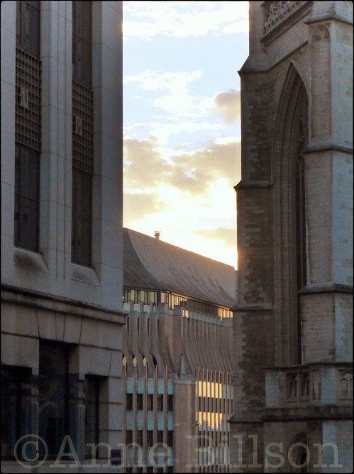 Buiten de kathedraal: Treurenberg, Brussel.